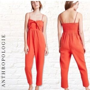 ANTHROPOLOGIE Saturday Sunday 100% Cotton Gauzy Isabel Tie-Front Jumpsuit